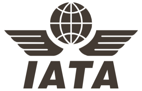 A globe with wings above the text "IATA".