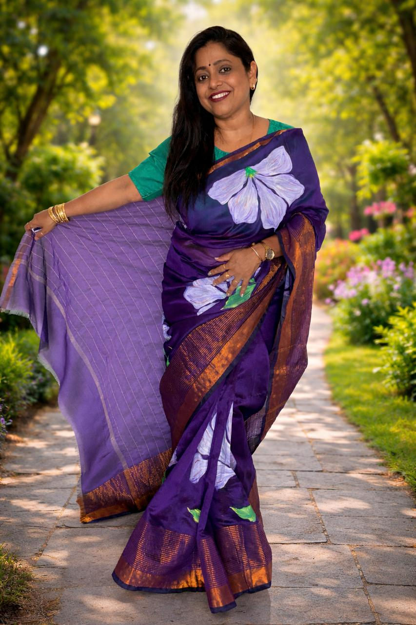 Thumbnail: Hand-Painted Cotton Silk Saree