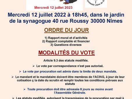 Assemblée Générale Ordinaire de l'ACING