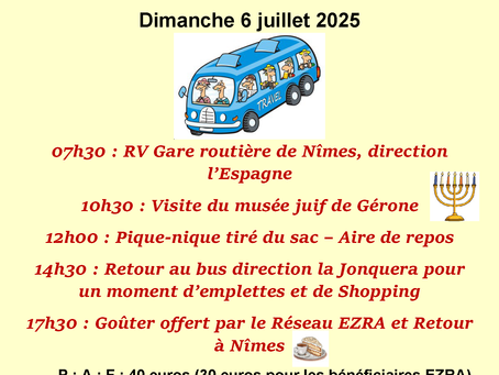 Sortie Annuelle EZRA Dimanche 06 juillet 2025
