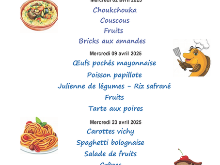 Le Centre Communautaire dévoile ses menus d'avril 2025