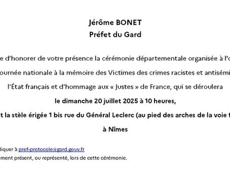 Cérémonie des Justes de France