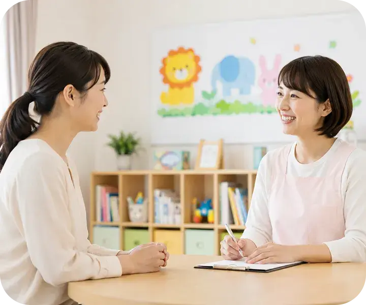 親と先生が面談している様子