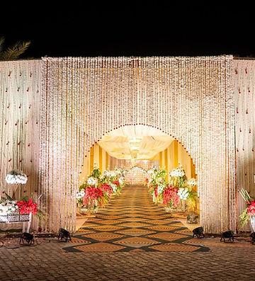 Floral wedding entrance and aisle decoration