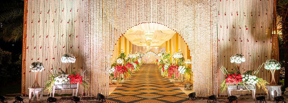 Floral wedding aisle decoration by Kauvery Event Organiser