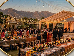 Outdoor dinner setup in the hills by Kauvery Events
