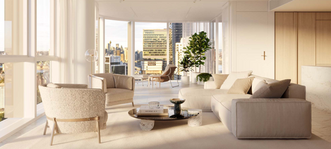 a living room with a couch a chair and a coffee table