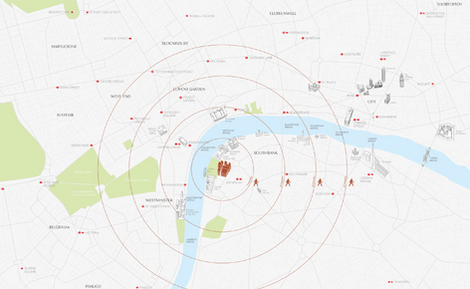 a map of london shows the location of bloomsbury