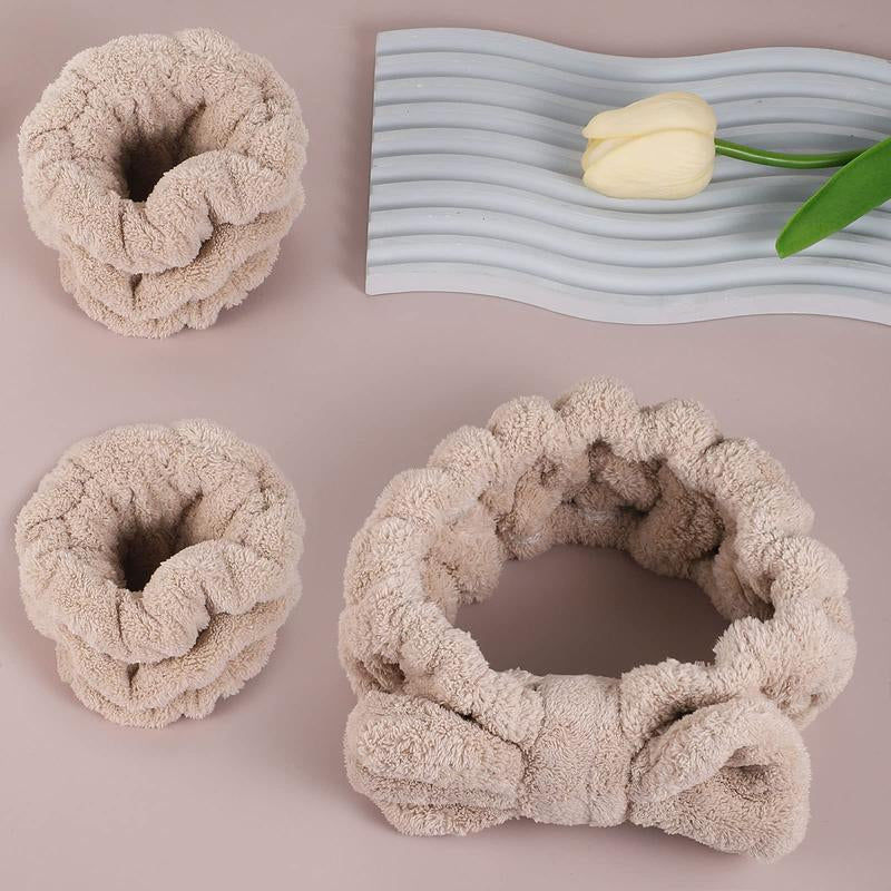 Thumbnail: 3 Pcs Spa Wristband & Headband, for Washing Face Skin Care,Soft Headdress for Wa