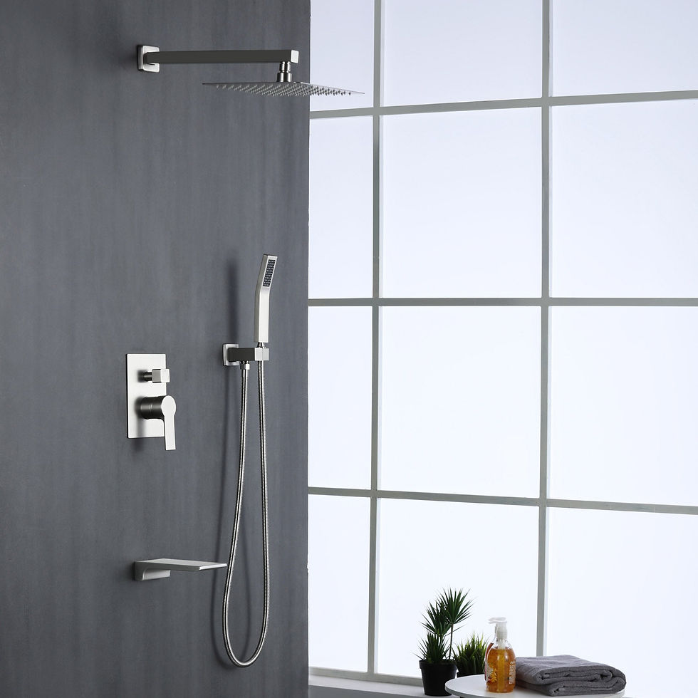 Miniatura: 10 in. Wall-Mount Rain Shower System - with Handheld, with Tub Spout