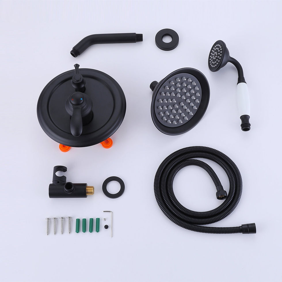 Thumbnail: 5.91 in. Wall-Mount Rain Shower System - with Handheld, Spot Resist