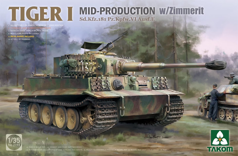 Takom 1/35 2198 Tiger I Mid Production w/Zimmerit, Тигр основной серии