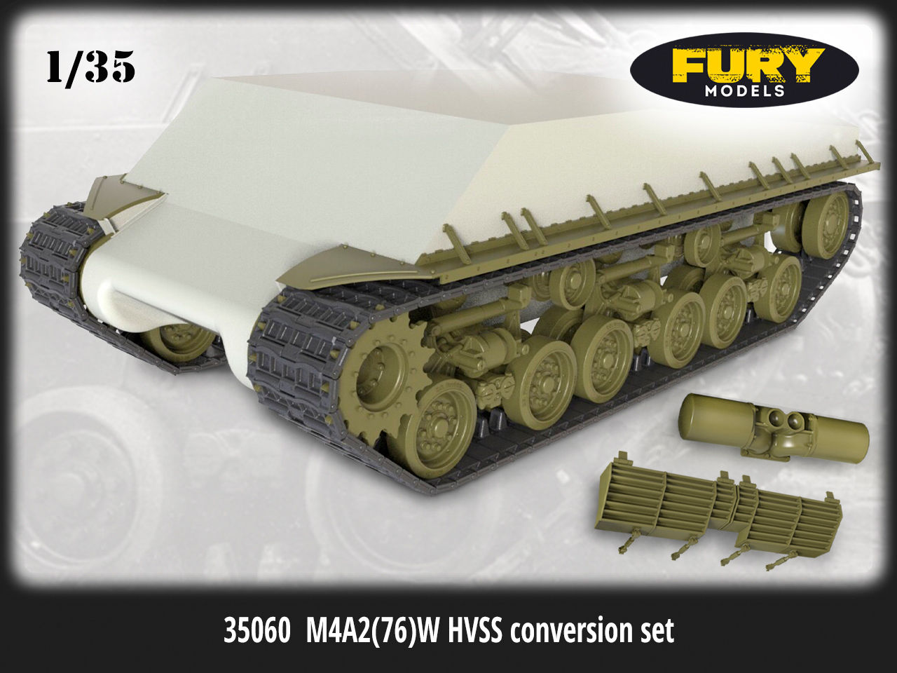 (п/заказ) 35060 Fury Models 1/35 Конверсия M4A2 (76)W HVSS, Звезда 3645 Шерман