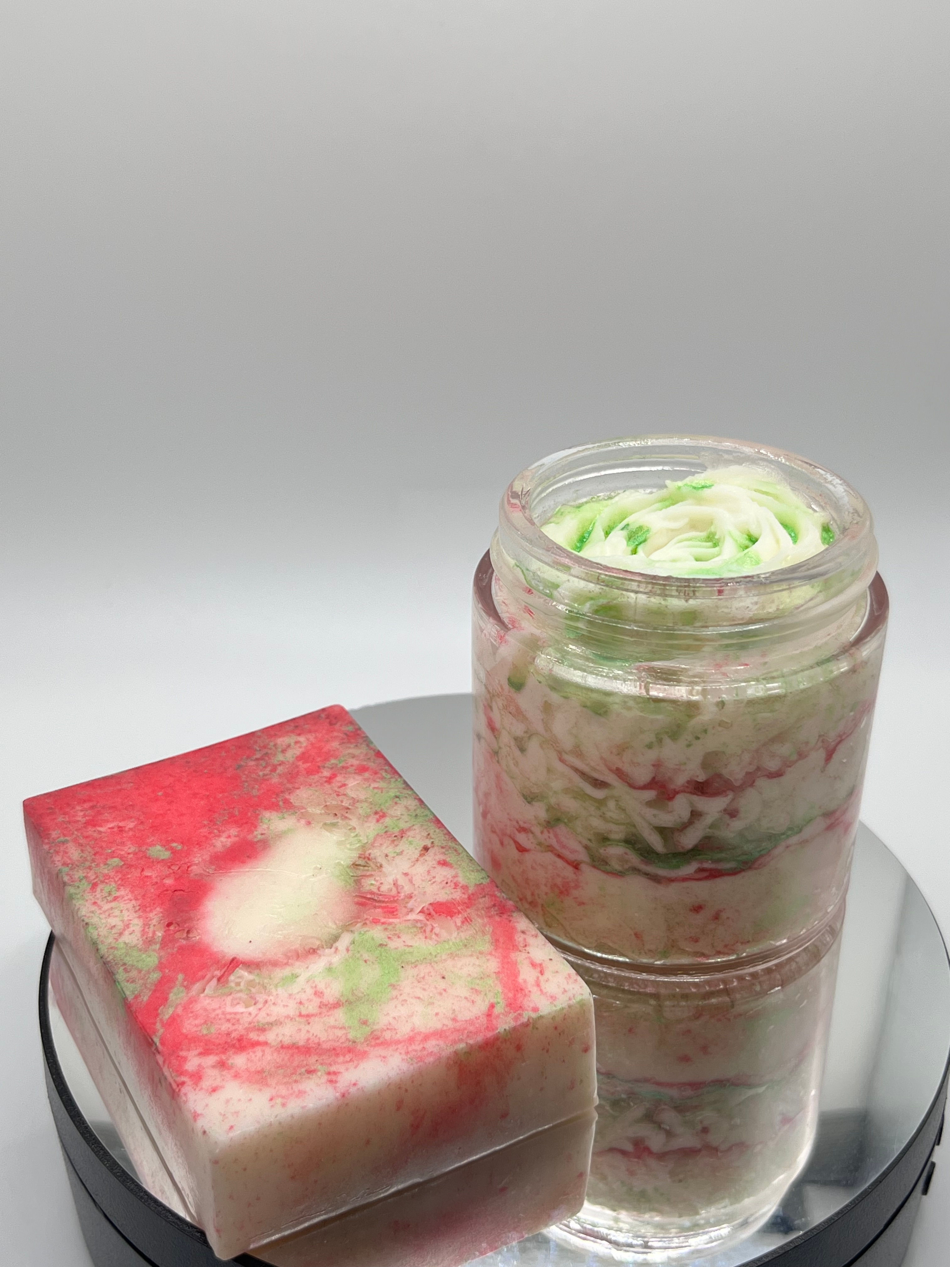 Goat milk soap bar and whipped body butter