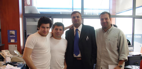 STALLONE'S DIRECTOR MR. SANJEEV WITH GREECE CLIENT OF BRASS NAUTICAL AND MARITIME REPRODUCTION INSTRUMENTS "MICHAEL DAKOUTROS & CO" (2007)