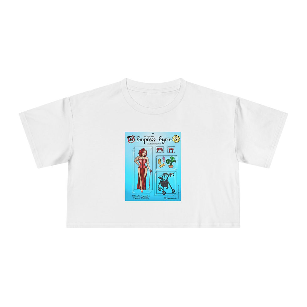 Thumbnail: Empress Eyrie - "Disabilibabe Doll" (Colour) Women's Crop Tee