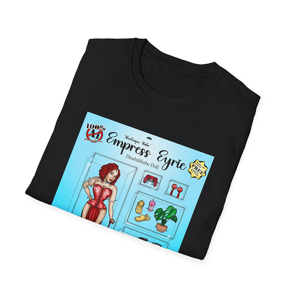 Thumbnail: Empress Eyrie - "Disabilibabe Doll" (Colour) FRONT Unisex Softstyle T-Shirt