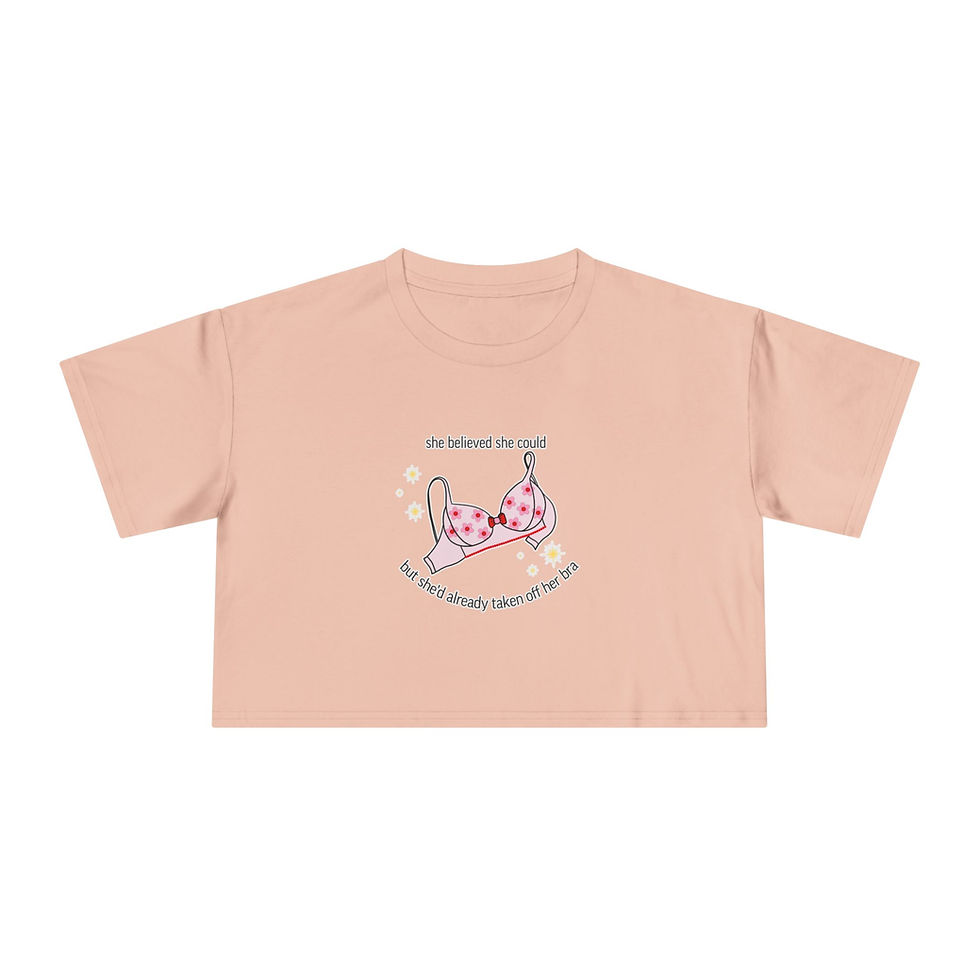 Thumbnail: "Already taken off her bra"  Art by Empress Eyrie Women's Crop Tee