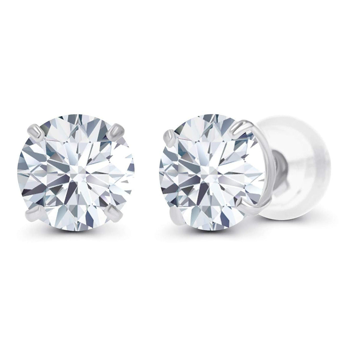 1.00 CTW AGI Certified Lab-Grown Diamond Studs (E/VS) in 14K Gold