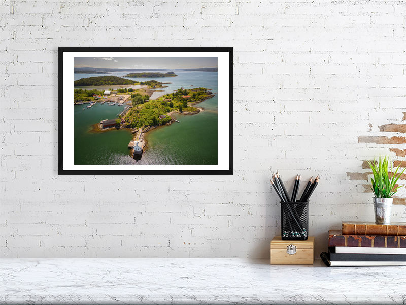 Thumbnail: Norway - Heggholmen fyrstasjon (Light house) & Gressholmen (A3 Framed)