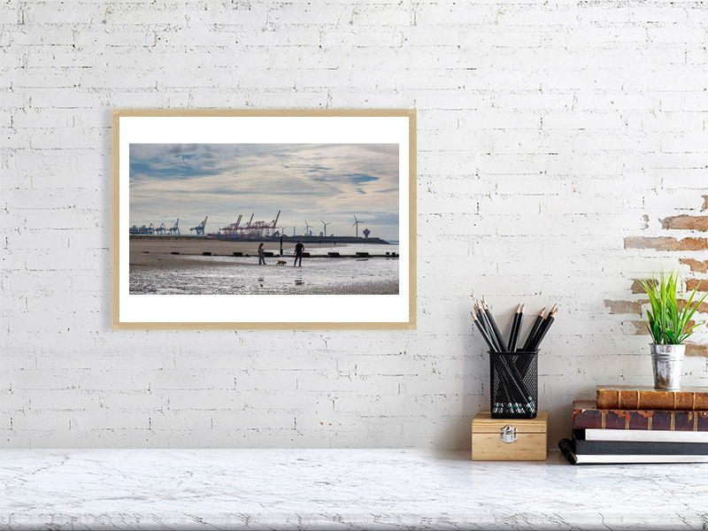 Thumbnail: Crosby Beach - Couple with dog (A3 Framed)