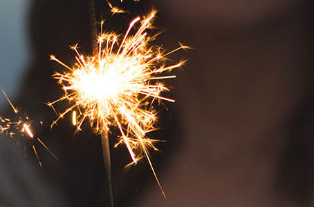 a sparkler lit