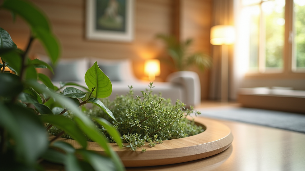 Close-up view of eco-friendly materials used in hospitality interior design