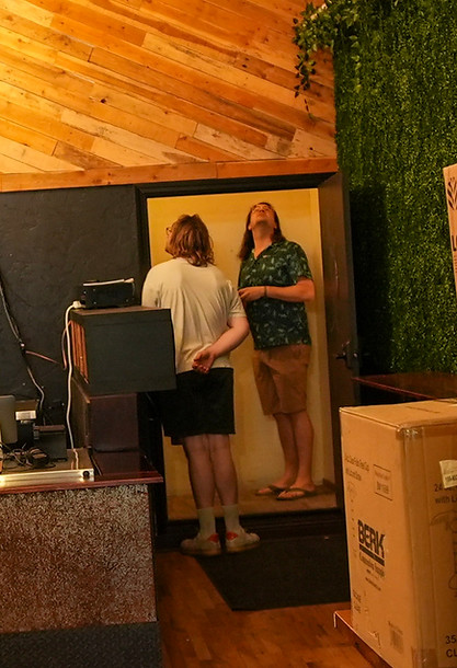 Chris and Kyle scoping out the new space