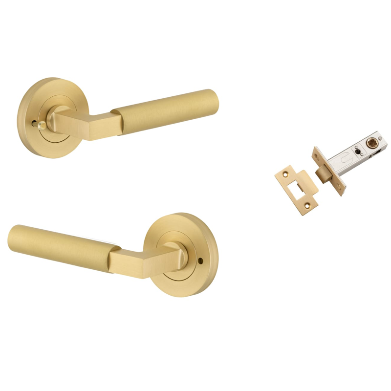 Iver Berlin Lever - Round Rose Privacy Kit (Inbuilt Privacy) Brushed Gold PVD
