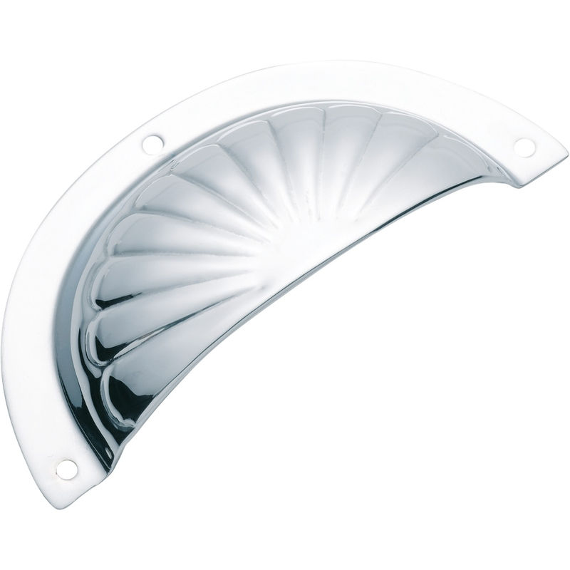 Thumbnail: TradCo Fluted Drawer Pull, Sheet Brass, 98 x 43mm