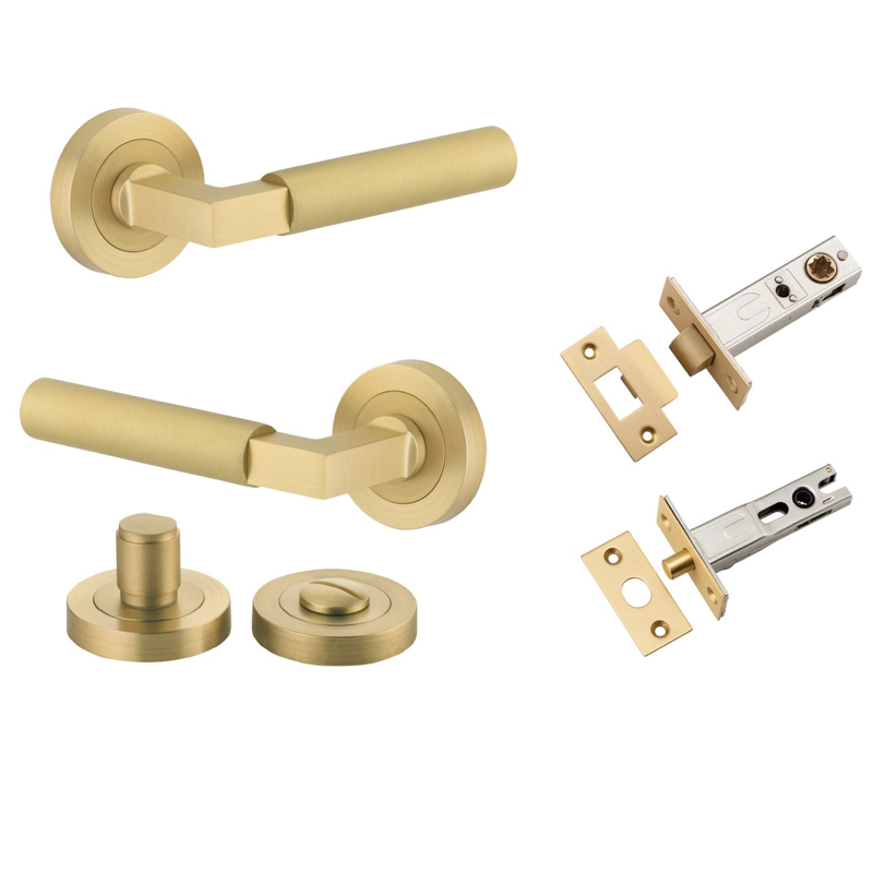 Iver Berlin Lever - Round Rose Privacy Kit Brushed Gold PVD
