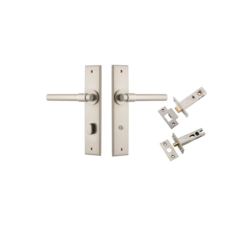 Thumbnail: Iver Helsinki Lever - Chamfered Backplate Privacy Kit with Privacy Turn