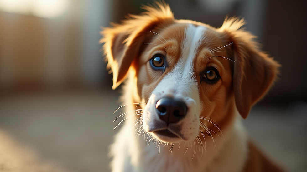 Close-up of a dog waiting patiently for a treat