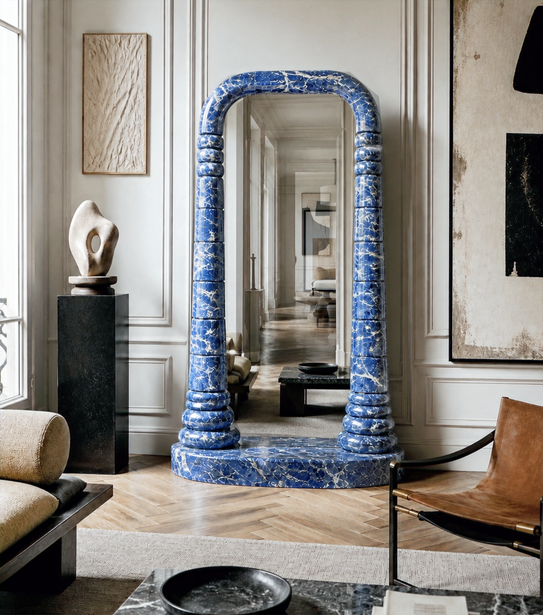 Interior render in blue marble
