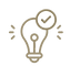 light bulb with check mark