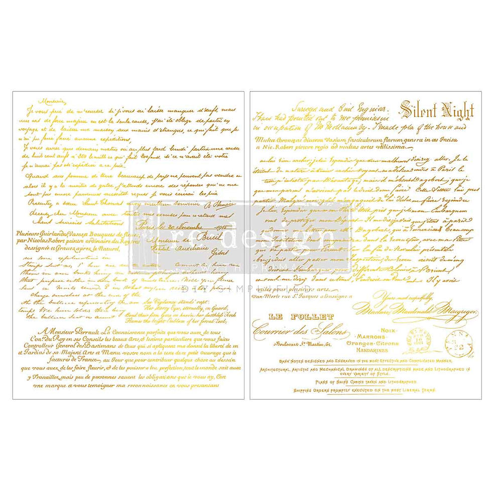 Gilded Noel Script - Redesign with Prima Middy Foil Transfers Gold