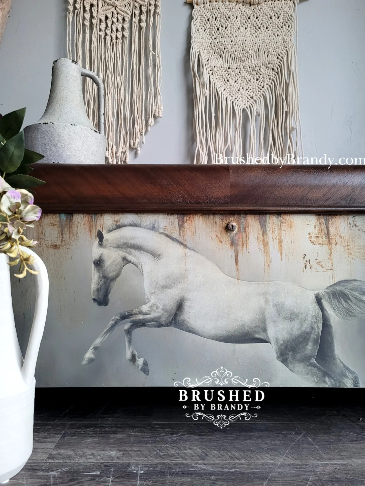 White horse MINT Decoupage Paper Brisbane Australia Shabby Chic