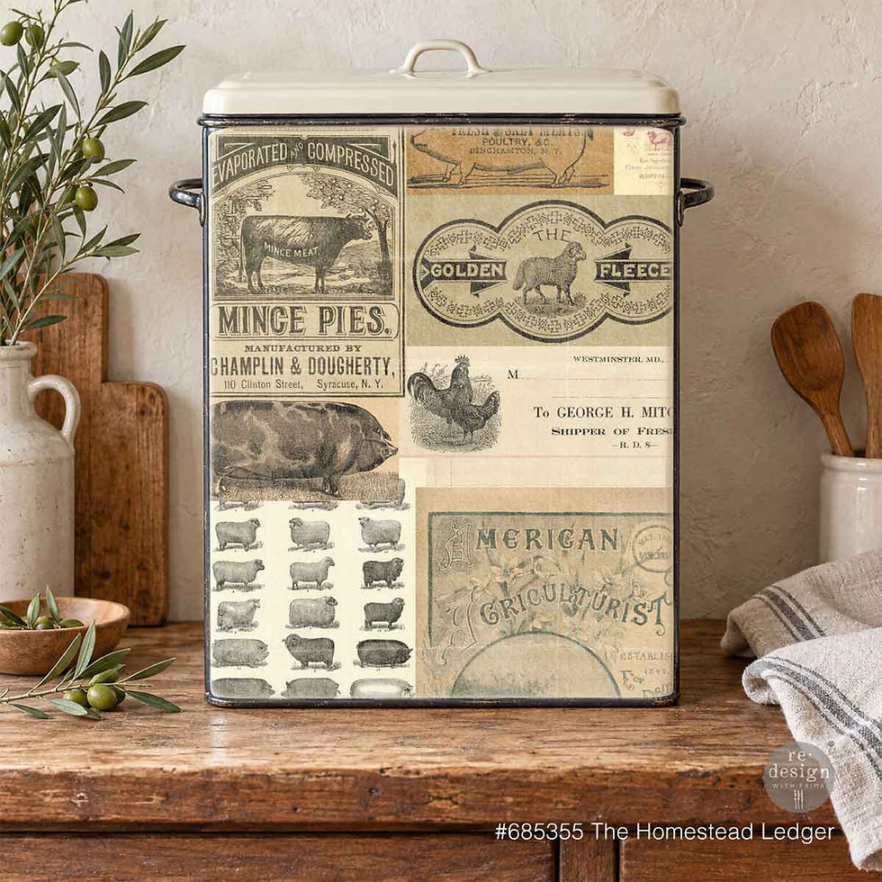 The Homestead Ledger - Redesign with Prima Decoupage Fiber