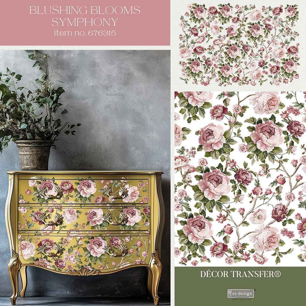 Thumbnail: Blushing Blooms Symphony - Redesign with Prima Decor Transfer®