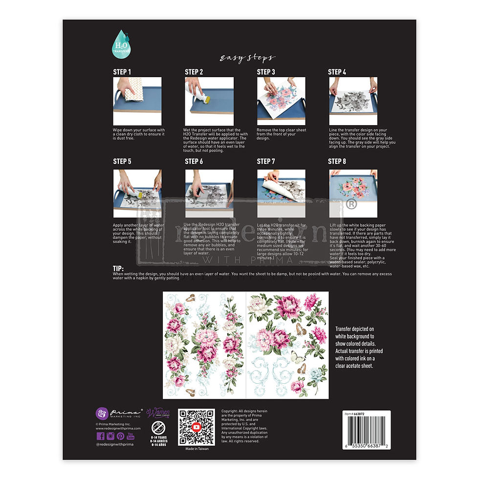 Thumbnail: SPRINGTIME PEONIES- H2O TRANSFERS by Redesign with Prima available in Brisbane Australia