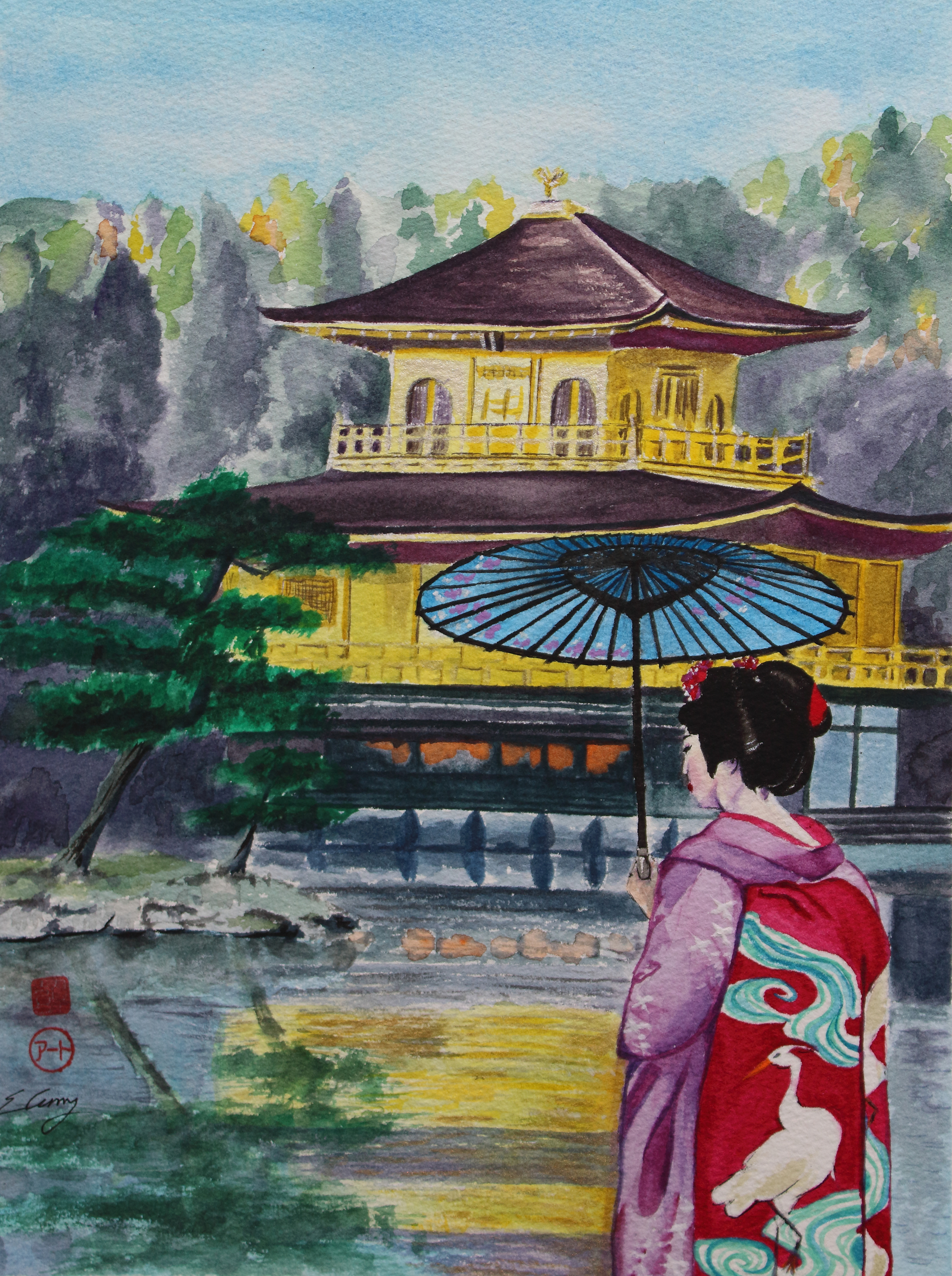 Geisha at Kinkakuji
