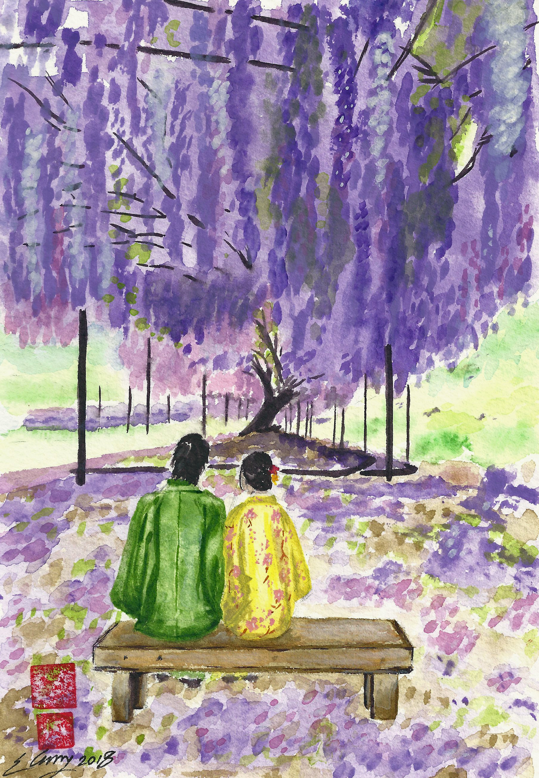 Wisteria, Couple, Appreciation