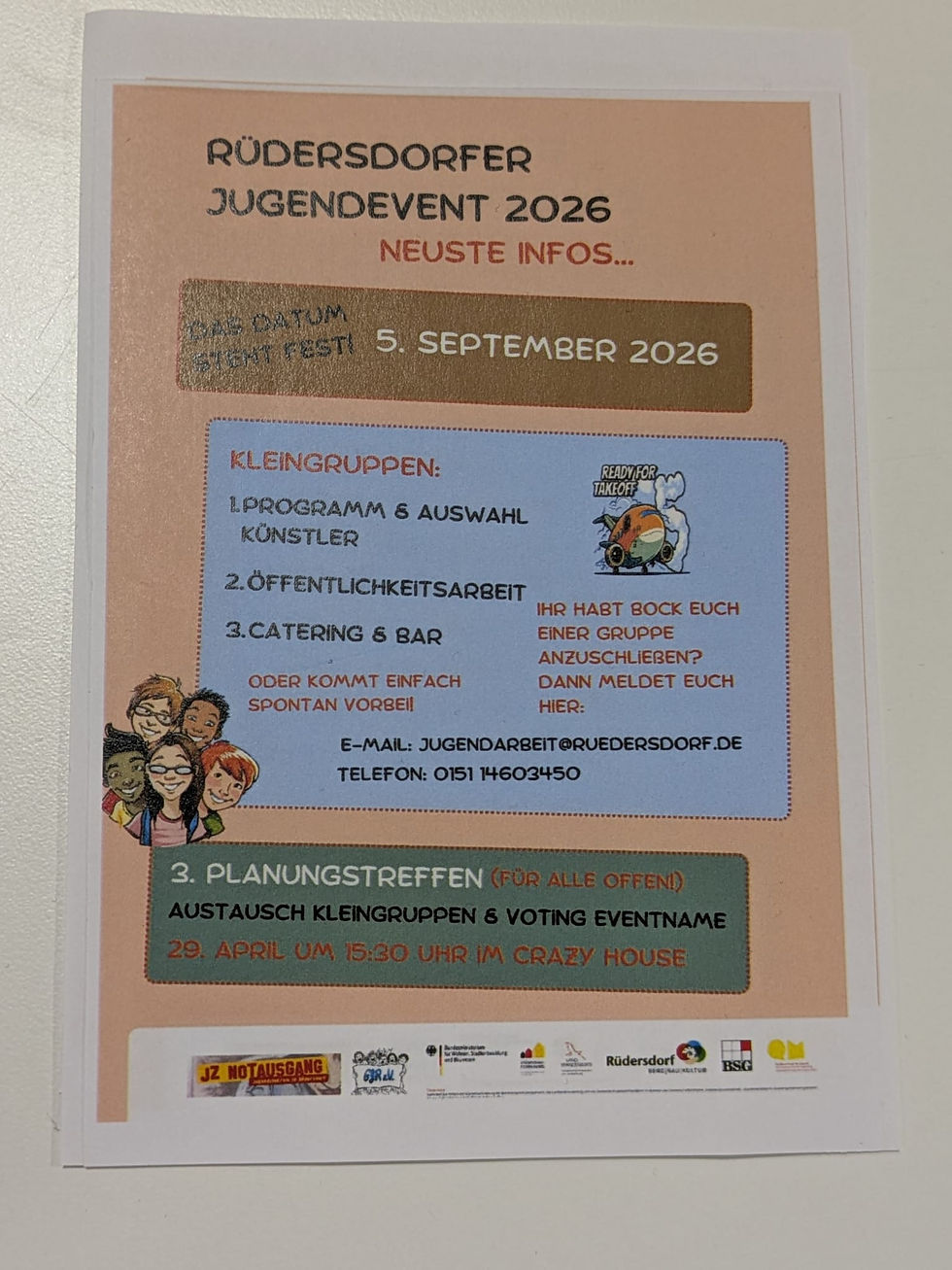 Einladung zur Teilnahme und Mitentscheidung am RĂĽdersdorfer Jugendevent 2026 (Samstag 05.09.2026)