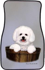 Bichon Frisé in Basket Best of Breed Car Mats (set of 2)