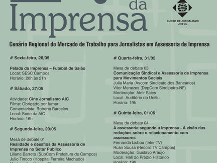 Assessoria de Imprensa como tema da 27ª edicão da Semana de Imprensa Campista