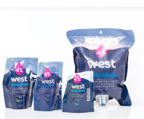 JABÓN ANTISÉPTICO WESCOHEX 4% de gluconato de clorhexidina Unidosis