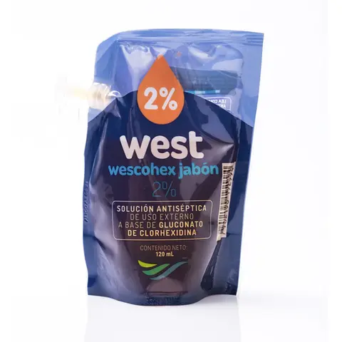 JABÓN ANTISÉPTICO WESCOHEX 2% de gluconato de clorhexidina Unidosis