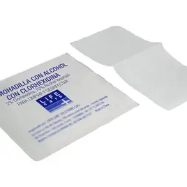 Toalla impregnada con alcohol al 70% y clorhexidina al 2% Lifecare