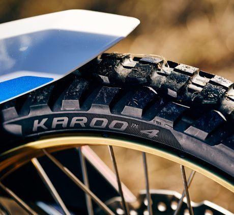 Metzeler Karoo 4 adventure motorcycle tyre close-up