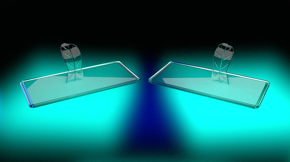 Charola Rectangular con Asa de Cristal